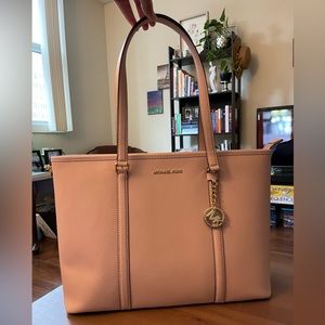 Michael Kors large pink laptop tote bag